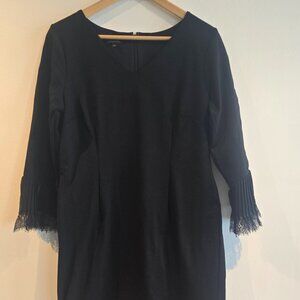 Talbot Women's Dress with Lace Sleeves- Black - US Size 10